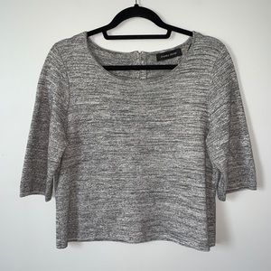 Sz. Large Ivanka Trump heather grey 3/4 sleeve thick heavy crop top